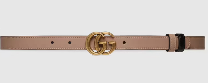 GG Marmont reversible thin belt - Belt, Powder