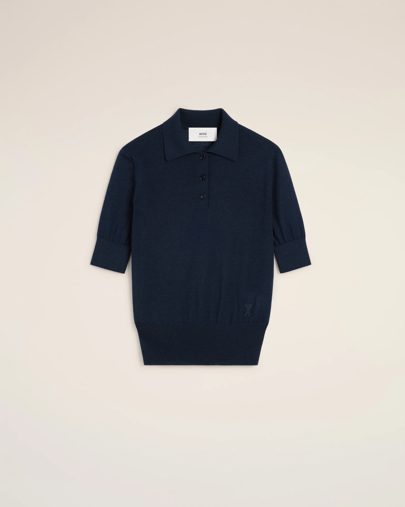 Ami de Coeur Tone On Tone Wool Polo Shirt - Polo Tshirt