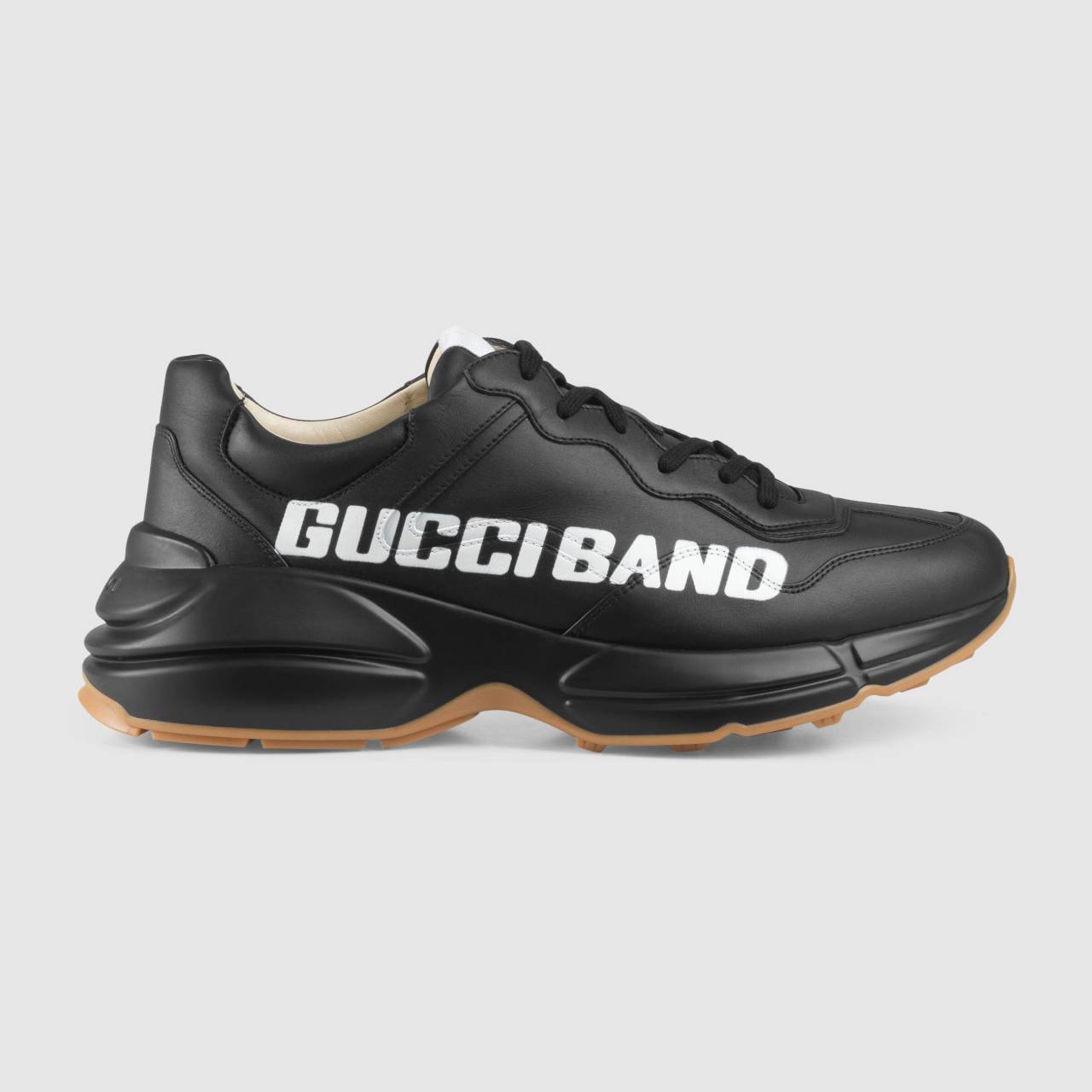 Men's Rhyton Gucci Band sneaker - Ayakkabı, Siyah 39 - Ayakkabı